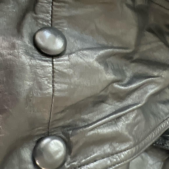 Vintage Winlit Leather Trench Coat Black Paisley Long Jacket Size M - Picture 6 of 8